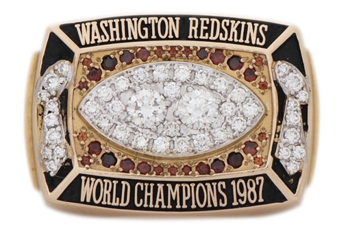 1987 Washington Redskins Super Bowl XXII Championship Players Ring With Presentation Box Presented To Alvin Walton